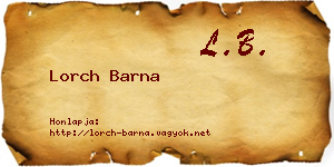 Lorch Barna névjegykártya