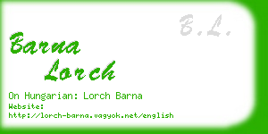 barna lorch business card